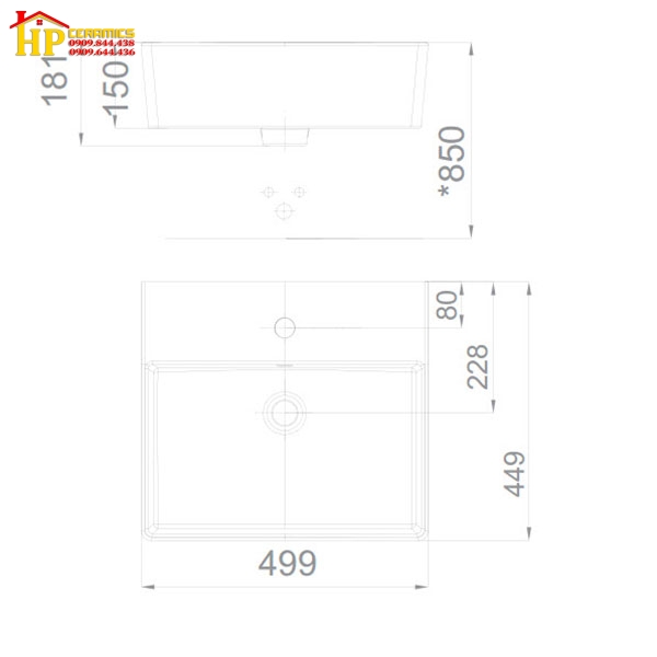 CHẬU LAVABO ĐẶT BÀN AMERICAN STANDARD  WP-F613 CHÍNH HÃNG