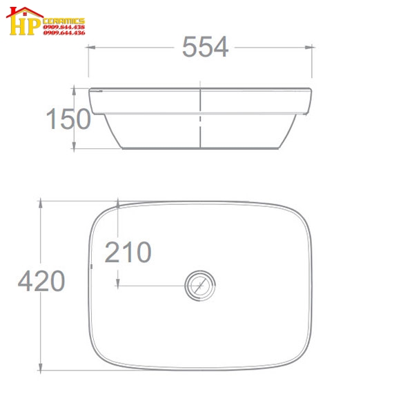CHẬU LAVABO ĐẶT BÀN AMERICAN STANDARD  WP-F646 CHÍNH HÃNG