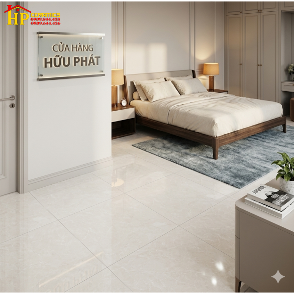 GẠCH LÁT NỀN 100X100 VÂN MÂY KEM NHẠT GSMC101003 CAO CẤP 