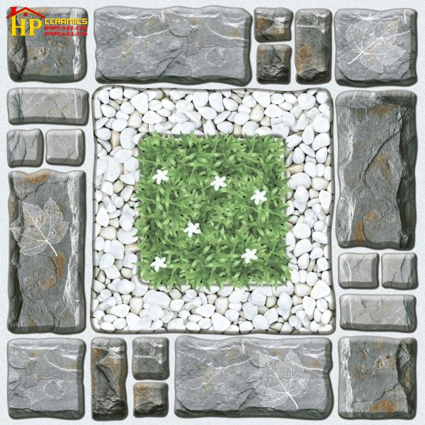 GẠCH LÁT SÂN VƯỜN 50X50 CỎ GIỮA VIỀN SỎI 5406 CAO CẤP GIÁ RẺ