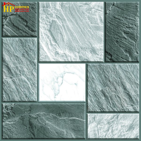 GẠCH LÁT SÂN VƯỜN 50X50 VÂN ĐÁ XÁM ĐẬM LỢT GHÉP 58006 CAO CẤP GIÁ RẺ