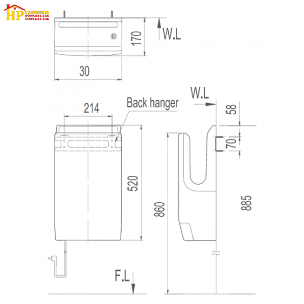 MÁY SẤY TAY INAX JT-1000 CHÍNH HÃNG