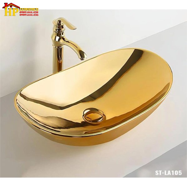 LAVABO ĐẶT BÀN THUYỀN VÀNG LA105 CAO CẤP GIÁ RẺ
