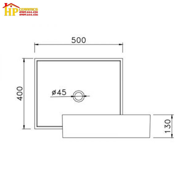 CHẬU LAVABO ĐẶT BÀN CAESAR LF5254 CHÍNH HÃNG