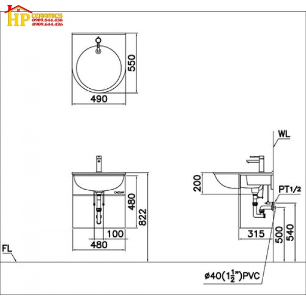 TỦ LAVABO CAESAR LF5302+EH05302AV CHÍNH HÃNG