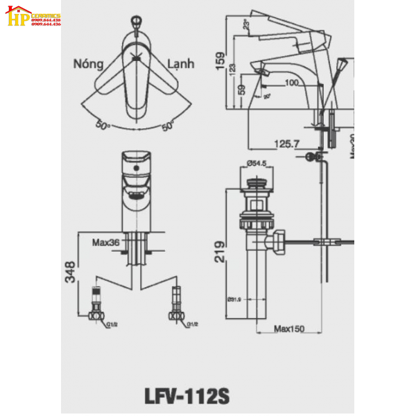 VÒI LAVABO NÓNG LẠNH INAX LFV-112S CHÍNH HÃNG