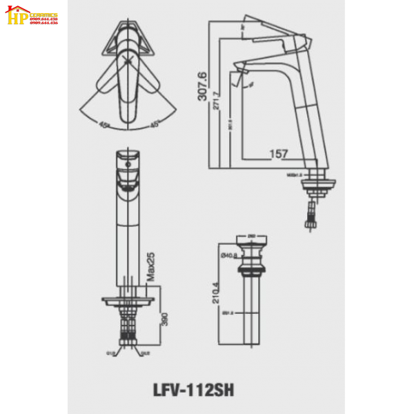 VÒI LAVABO NÓNG LẠNH INAX LFV-112SH CHÍNH HÃNG