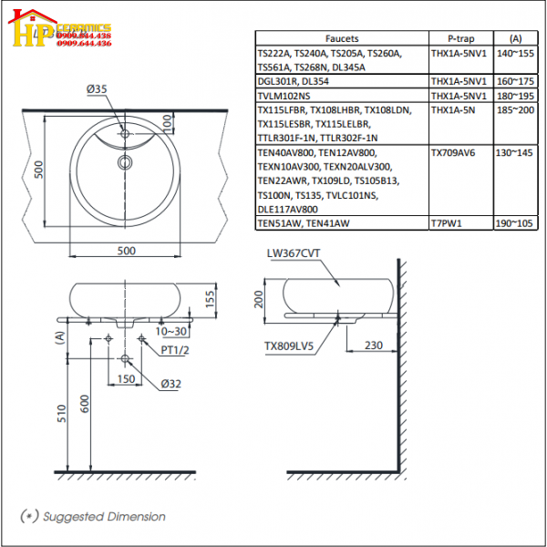 CHẬU LAVABO ĐẶT BÀN TOTO LT367CR CHÍNH HÃNG