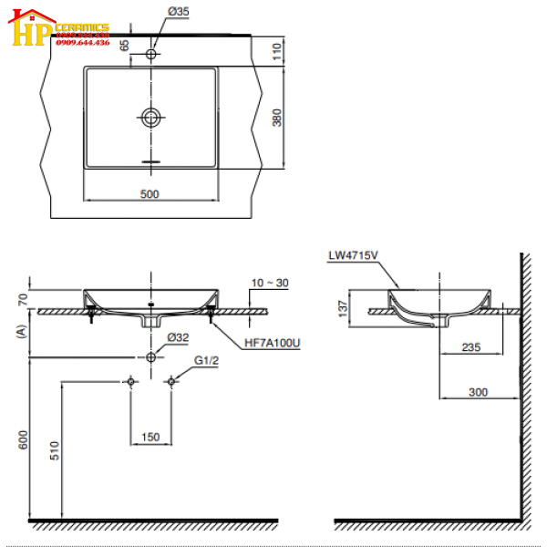 CHẬU LAVABO ĐẶT BÀN TOTO LT4715  CAO CẤP CHÍNH HÃNG