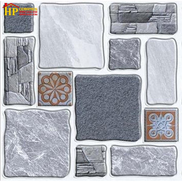GẠCH LÁT SÂN VƯỜN 50X50 SỎI XÁM NHẤN BÔNG 5505 CAO CẤP GIÁ RẺ