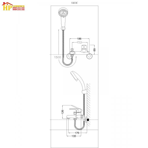 SEN TẮM NÓNG LẠNH CAESAR S433C CHÍNH HÃNG