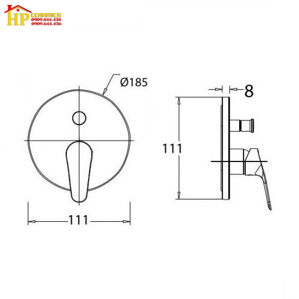 SEN TẮM ÂM TƯỜNG AMERICAN STANDARD WF-0321 CHÍNH HÃNG