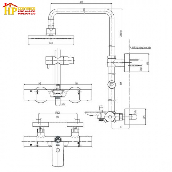 SEN CÂY TẮM NÓNG LẠNH NHIỆT ĐỘ TOTO TBW07401A CHÍNH HÃNG