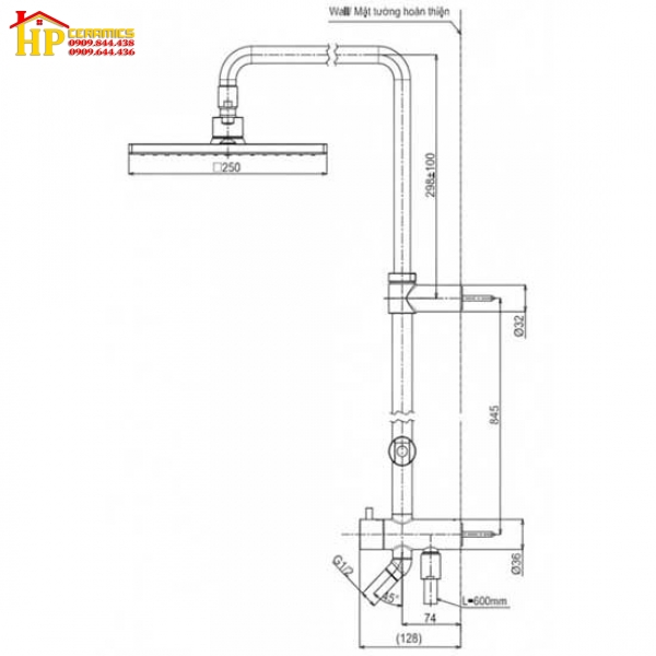 CÂY SEN TẮM TOTO TBW08006A CHÍNH HÃNG