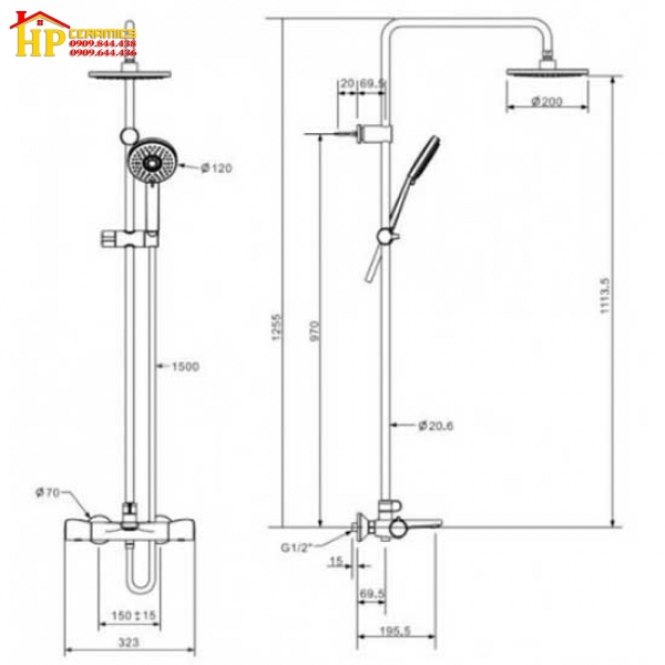 SEN CÂY TẮM NÓNG LẠNH AMERICAN STANDARD WF-4952 CHÍNH HÃNG