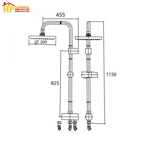 THÂN SEN TẮM ĐỨNG AMERICAN STANDARD WF-9071 CHÍNH HÃNG