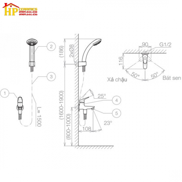 SEN TẮM LẠNH VIGLACERA VG503 CHÍNH HÃNG