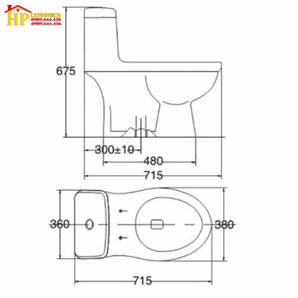 BÀN CẦU KHỐI VIGLACERA BL5V  CHÍNH HÃNG