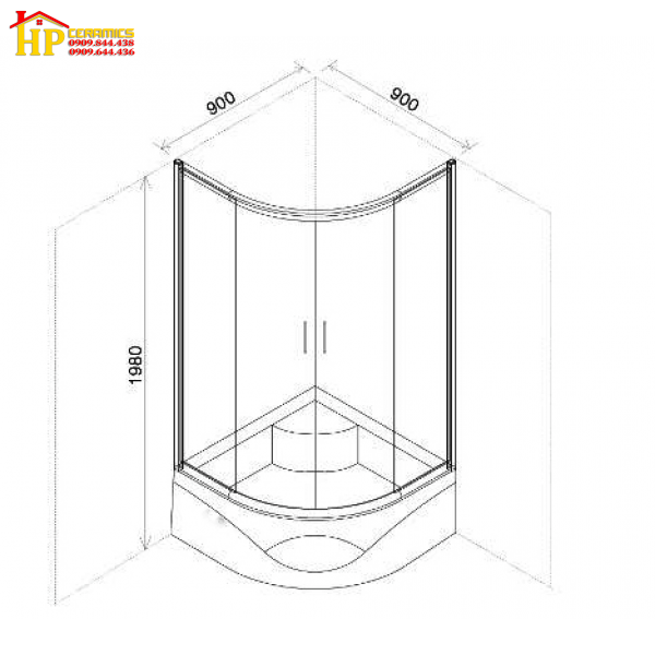 BỒN TẮM ĐỨNG VÁCH KÍNH CAESAR SPR101 CHÍNH HÃNG