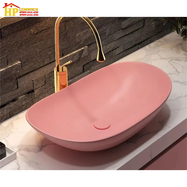 LAVABO THUYỀN ĐỂ BÀN MÀU HỒNG LA-03H