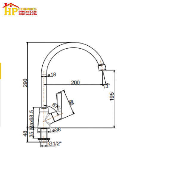 VÒI RỬA CHÉN LẠNH AMERICAN STANDARD FFAST606 CHÍNH HÃNG