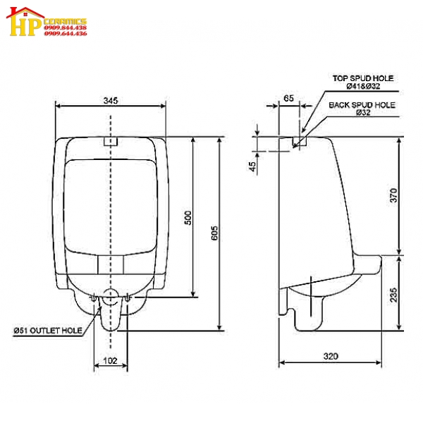 BỒN TIỂU TREO TƯỜNG AMERICAN STANDARD VF-6401 CHÍNH HÃNG