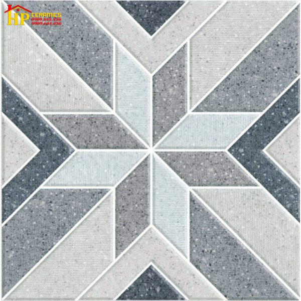 GẠCH LÁT NỀN TOLEL 30X30MÀU XÁM ĐÁ MÀI GHÉP NGÔI SAO TÁM CÁNH 3203 CAO CẤP  GIÁ RẺ
