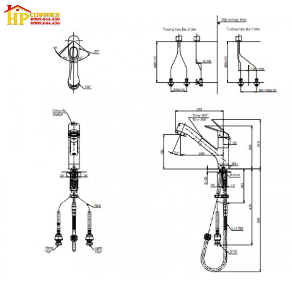 VÒI RỬA CHÉN NÓNG LẠNH TOTO TKGG32EBS CHÍNH HÃNG