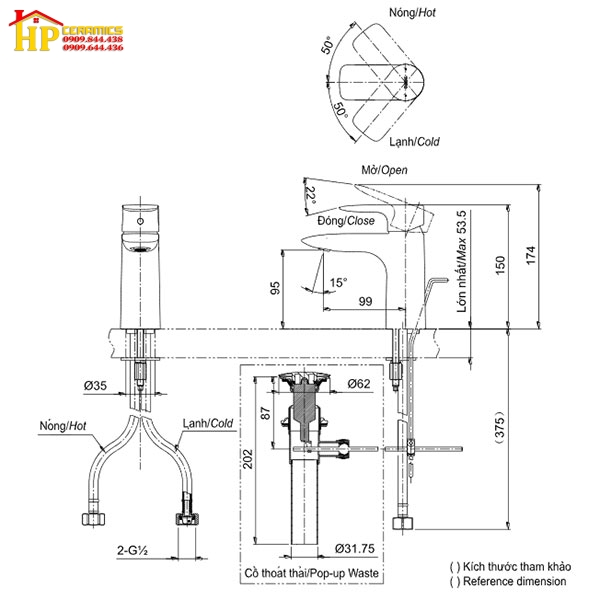 VÒI LAVABO NÓNG LẠNH TOTO  TLG04301V CHÍNH HÃNG