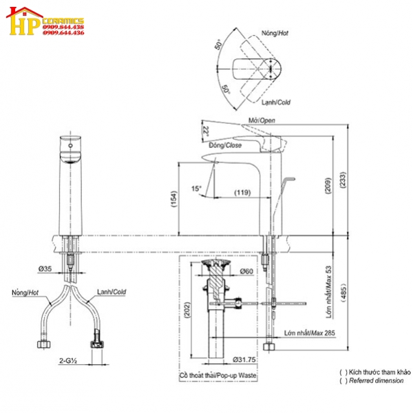VÒI LAVABO NÓNG LẠNH TOTO TLG04304V CHÍNH HÃNG