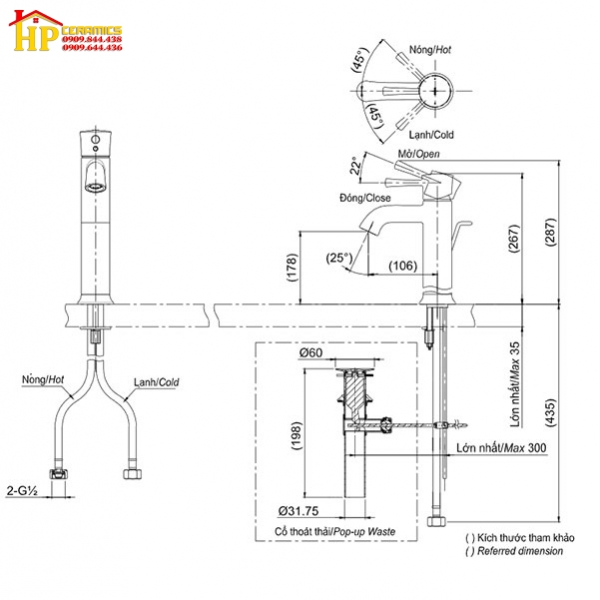 VÒI LAVABO NÓNG LẠNH TOTO TLS02303V CHÍNH HÃNG