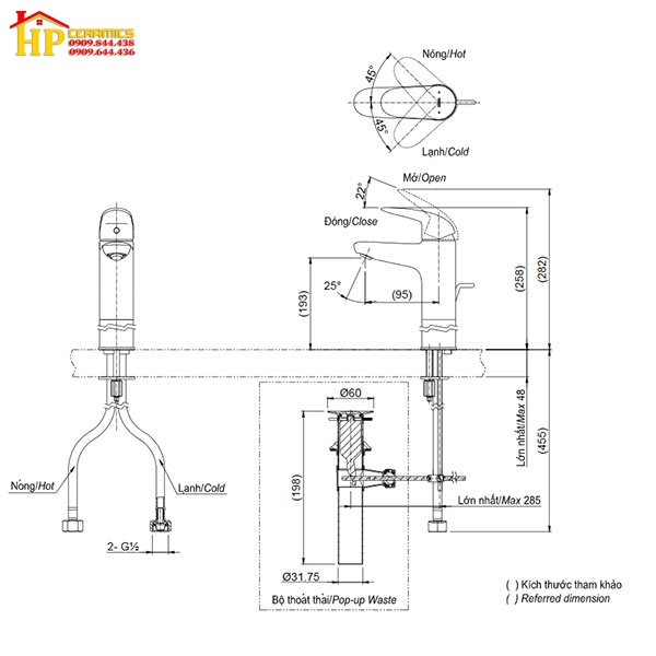 VÒI LAVABO NÓNG LẠNH TOTO TLS03303V CHÍNH HÃNG