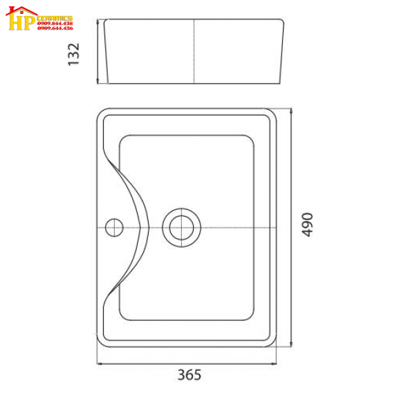 CHẬU LAVABO ĐẶT BÀN VIGLACERA  V72 CHÍNH HÃNG