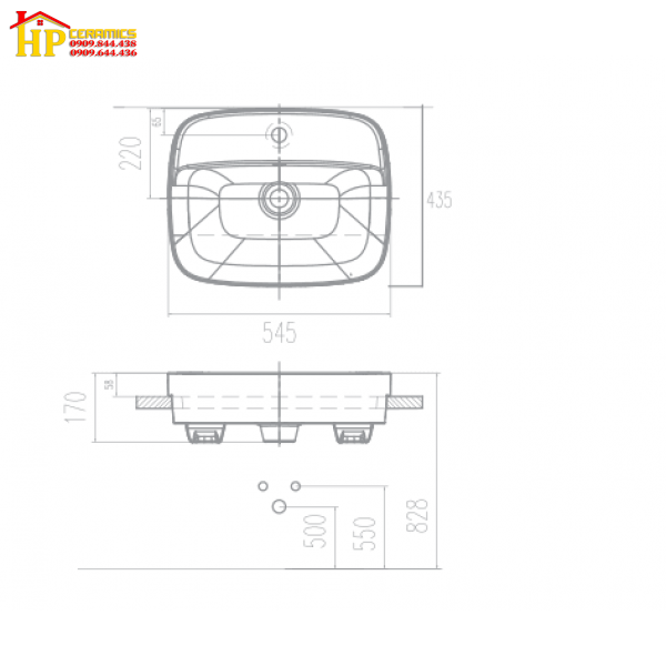LAVABO BÁN ÂM AMERICAN STANADARD  VF-0320 CHÍNH HÃNG