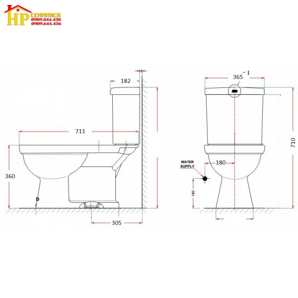 BÀN CẦU HAI KHỐI AMERICAN STANDARD VF-2314 CHÍNH HÃNG