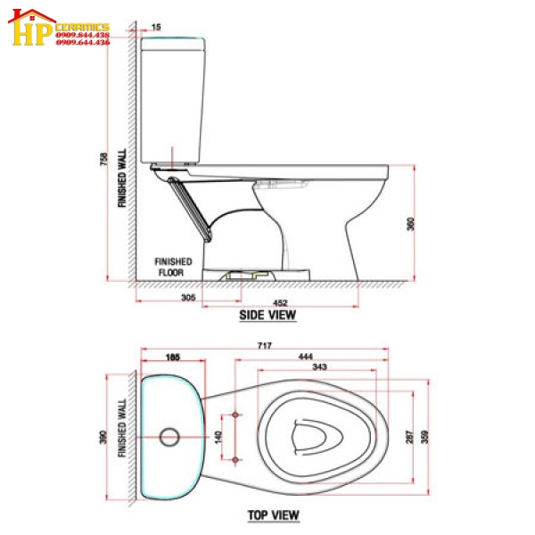 BÀN CẦU HAI KHỐI AMERICAN STANDARD VF-2397 CHÍNH HÃNG