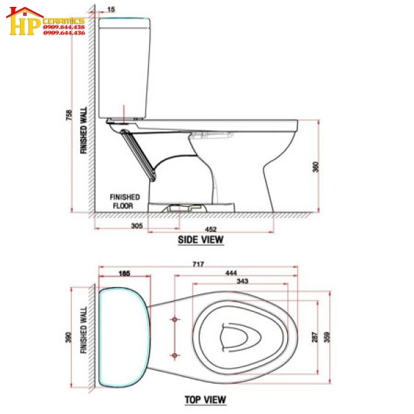 BÀN CẦU HAI KHỐI AMERICAN STANDARD  VF-2398 CHÍNH HÃNG