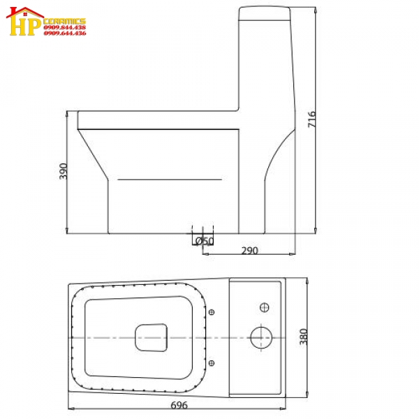 BÀN CẦU KHỐI VIGLACERA V42 CHÍNH HÃNG
