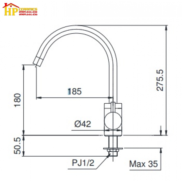 VÒI RỬA CHÉN LẠNH TOTO  TX606KES CHÍNH HÃNG