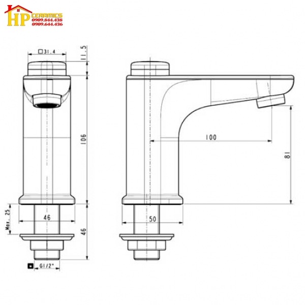 VÒI LAVABO LẠNH MẠ ĐEN LẠNH AMERICAN STANDARD  WF-T823B CHÍNH HÃNG