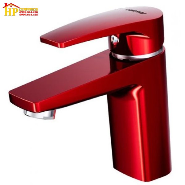 VÒI LAVABO NÓNG LẠNH MÀU ĐỎ CAESAR B390CRU CHÍNH HÃNG