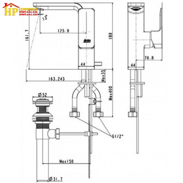 VÒI LAVABO NÓNG LẠNH AMERICAN STANDARD WF-1305CS CHÍNH HÃNG