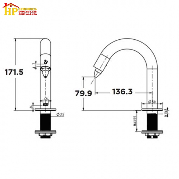 VÒI LAVABO CẢM ỨNG AMERICAN STANDAR WF-8102 CHÍNH HÃNG