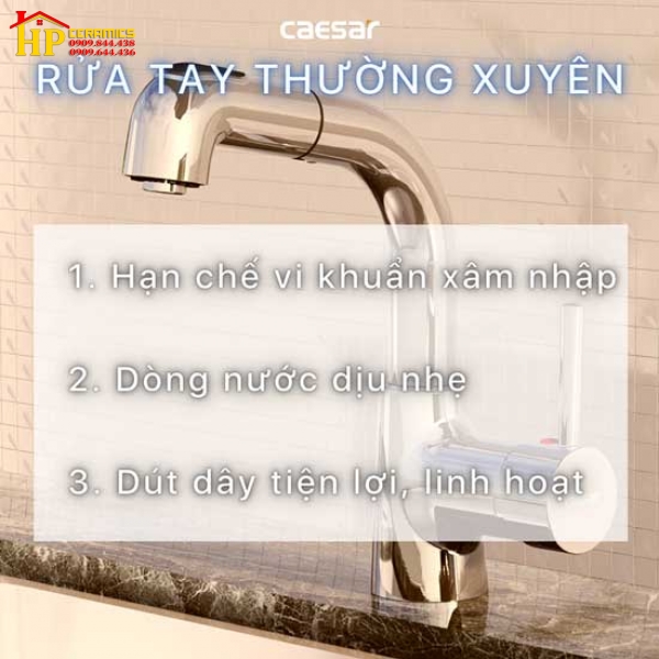 VÒI LAVABO NÓNG LẠNH CAESAR B900CU CHÍNH HÃNG
