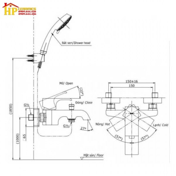 VÒI SEN TẮM DÂY NÓNG LẠNH TOTO TBG08302VA/TBW01010A CHÍNH HÃNG