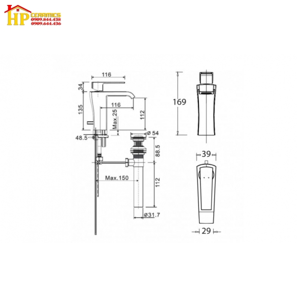VÒI LAVABO NÓNG LẠNH AMERICAN STANDARD WF-0601 CHÍNH HÃNG