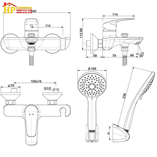 SEN TẮM NÓNG LẠNH AMERICAN STANDARD WF-0911 CHÍNH HÃNG