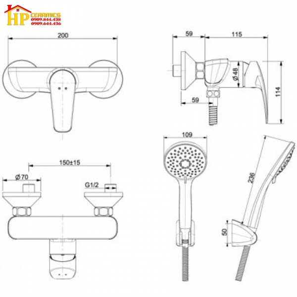 SEN TẮM NÓNG LẠNH AMERICAN STANDARD WF-0912 CHÍNH HÃNG