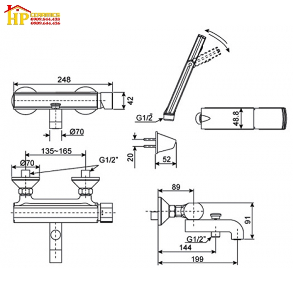 SEN TẮM NÓNG LẠNH AMERICAN STANDARD WF-2711 CHÍNH HÃNG