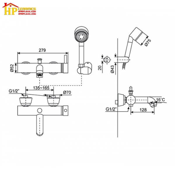 SEN TẮM NÓNG LẠNH AMERICAN STANDARD WF-2811 CHÍNH HÃNG